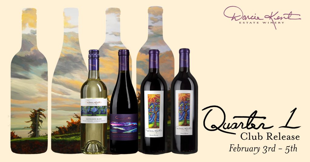 A banner showing the four release wines for the Quarter One release.
